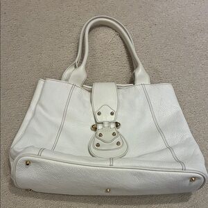Furla Chic White Leather Hobo Tote Bag👝